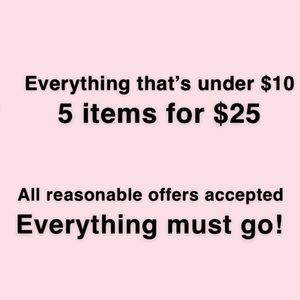 5 items for $25 - anything under $10